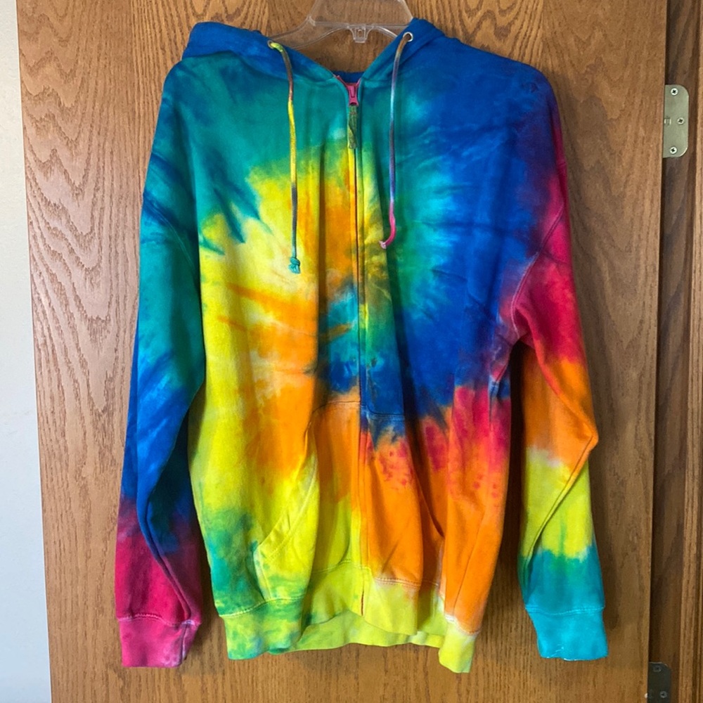 Tie-dye zip hoody
